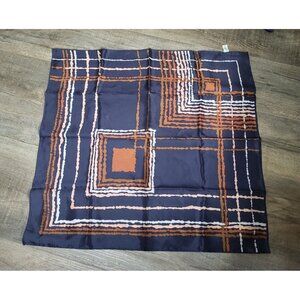 VTG Scarf Acetate Eastman 27" 1970s Geometric Abstract Japan Water Repellent